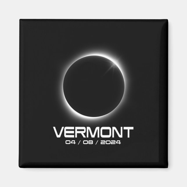 Vermont Vt Total Solar Eclipse 2024 Shirt För mana Magnet (Framsidan)