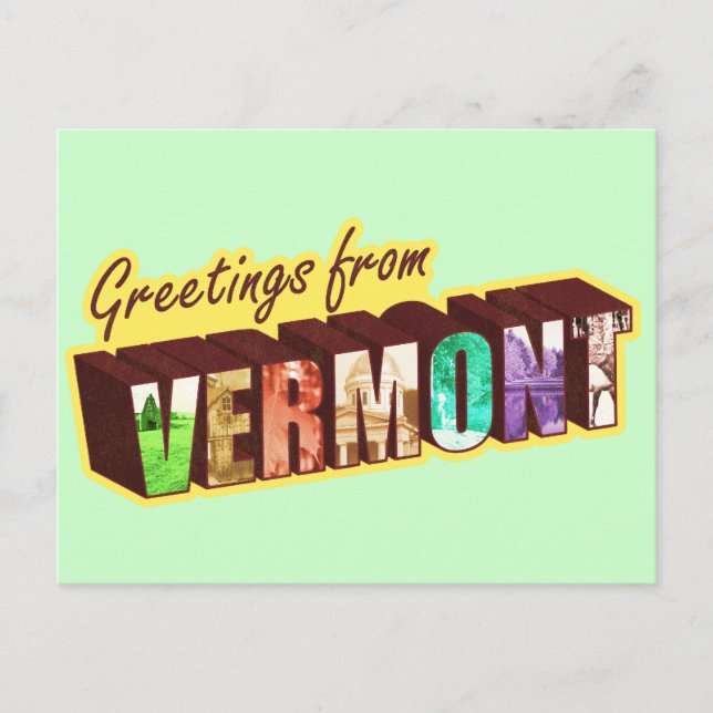 Vermont" Vykort (Framsida)