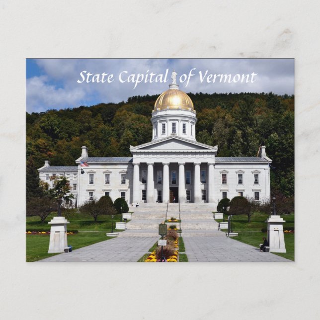 Vermont-vykort - statligt kapital vykort (Framsida)