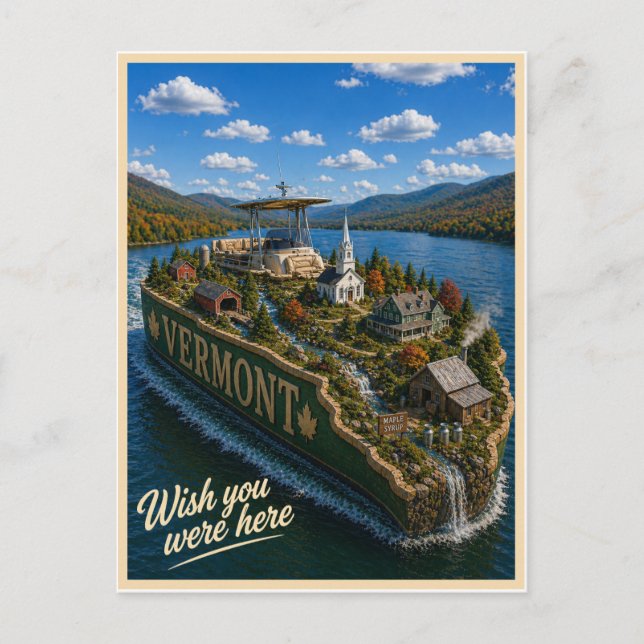 Vermont | Wish You Were Here | Statserie Vykort (Framsida)