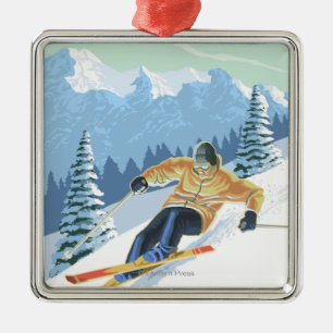 VermontDownhill Skierplats Julgransprydnad Metall