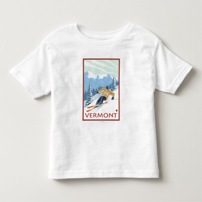 VermontDownhill Skierplats T-shirt (Framsida)