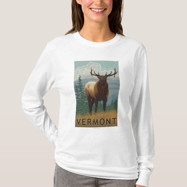 VermontElk plats T Shirt (Framsida)