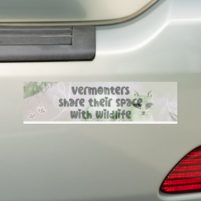 Vermonters Share Wildlife Space Bumper Sticker Bildekal (På Bil)