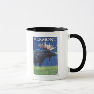 VermontMoose i månsken Mugg