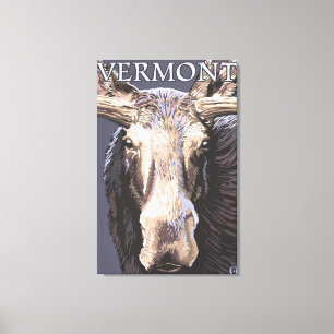 VermontMoose upp slut Canvastryck