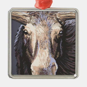 VermontMoose upp slut Julgransprydnad Metall