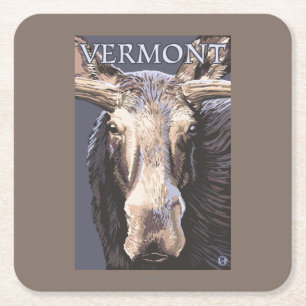 VermontMoose upp slut Underlägg Papper Kvadrat