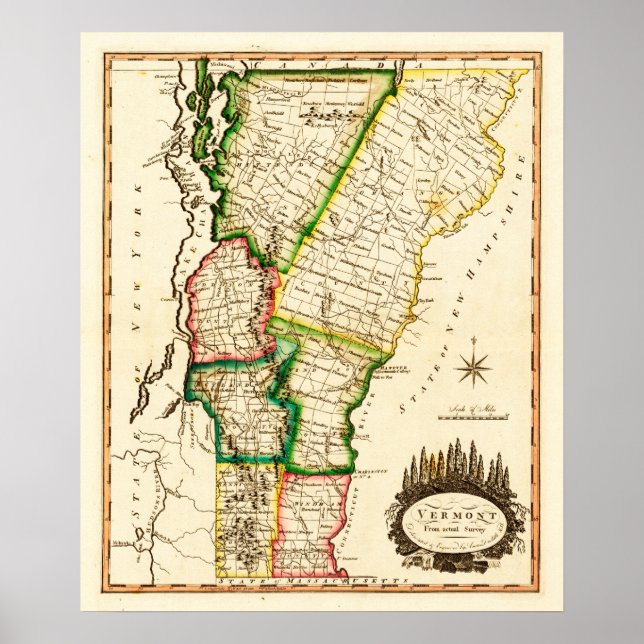 VermontPanoramic MapVermont 2 Poster (Framsidan)