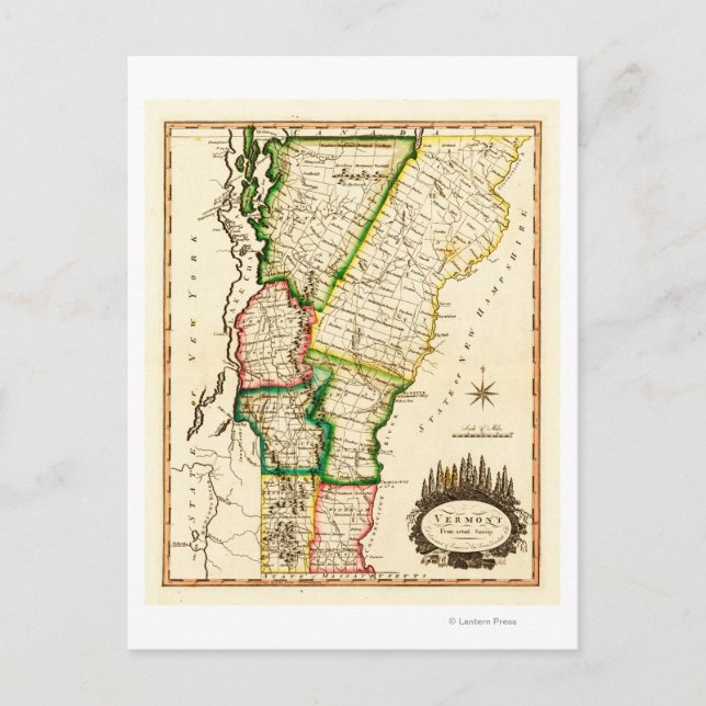 VermontPanoramic MapVermont 2 Vykort (Framsida)