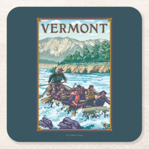 VermontRiver som Rafting plats Underlägg Papper Kvadrat