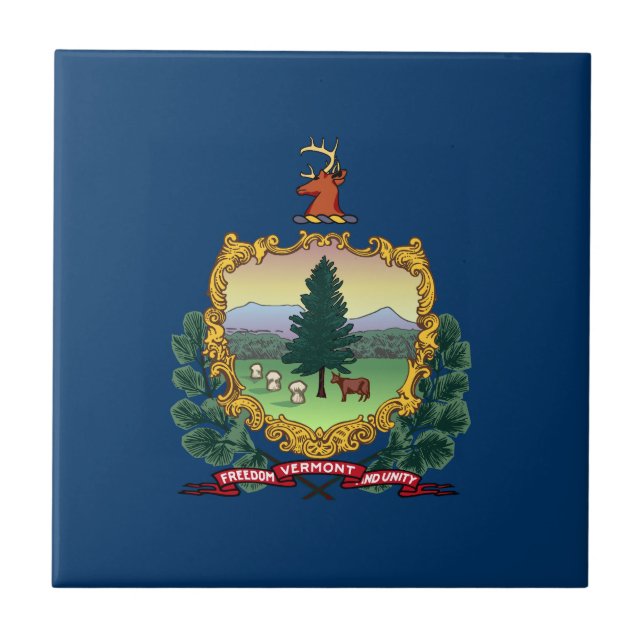 Vermonts delstatsflagga kakelplatta (Framsidan)
