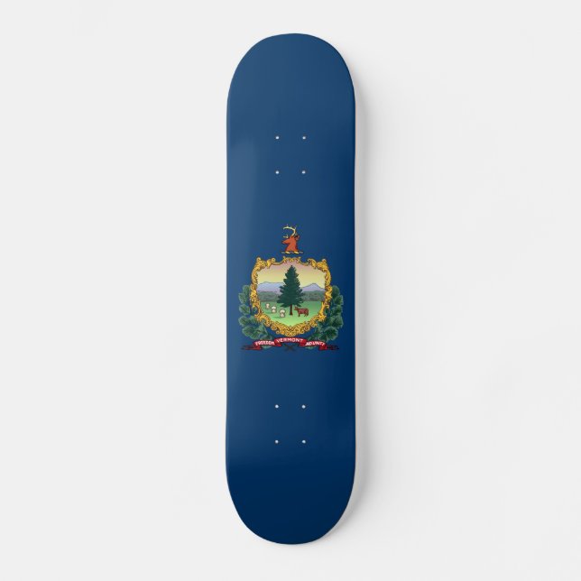 Vermonts statsflagga mini skateboard bräda 18,5 cm (Framsida)