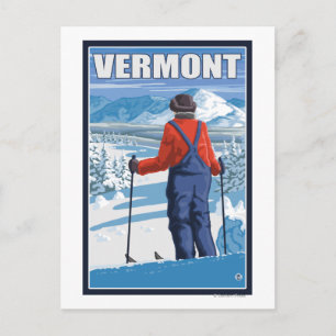 VermontSkier Admiring View Vykort