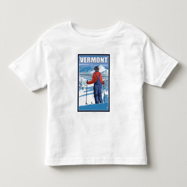 VermontSkier att beundra beskådar T-shirt (Framsida)