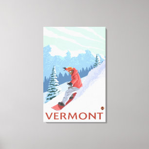 VermontSnowboarder plats Canvastryck