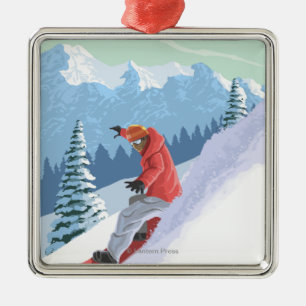 VermontSnowboarder plats Julgransprydnad Metall