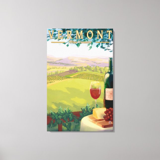 VermontWine Land Scene Canvastryck (Framsida)