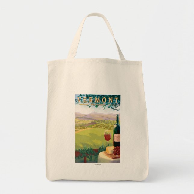 VermontWine Land Scene Tygkasse (Framsidan)
