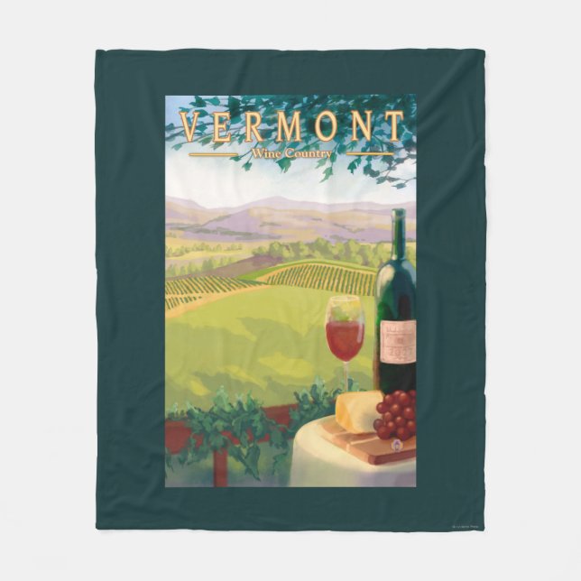 VermontWine landplats Fleecefilt (Framsidan)