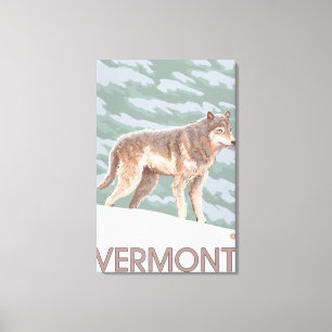 VermontWolf plats Canvastryck