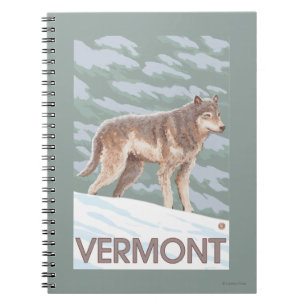 VermontWolf Scen Anteckningsbok Med Spiral