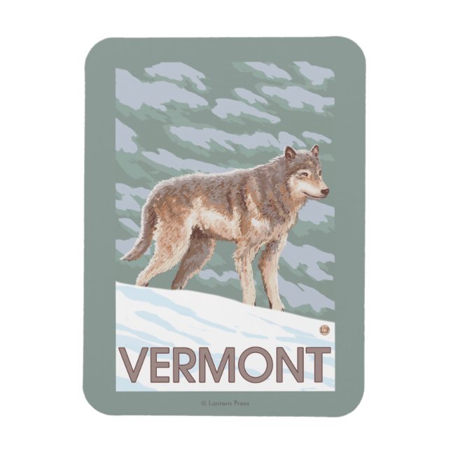 VermontWolf Scene Magnet (Vertikal)