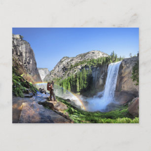 Vernal Fall Hiker och Rainbow - Yosemite Vykort