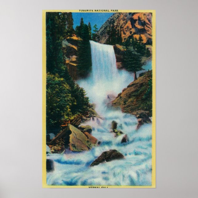 Vernal Falls at YosemiteYosemite, CA Poster (Framsidan)