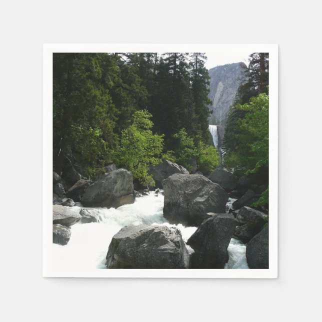 Vernal Falls i Avstånd vid Yosemite Pappersservett (Framsidan)
