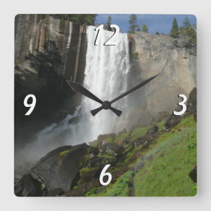 Vernal Falls I i Yosemite National Park Fyrkantig Klocka