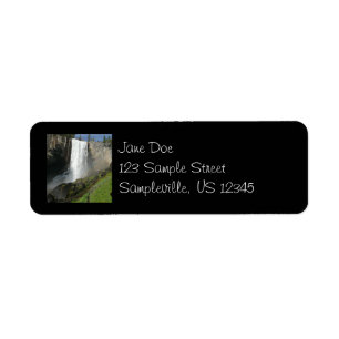 Vernal Falls I i Yosemite National Park Returadress Etikett