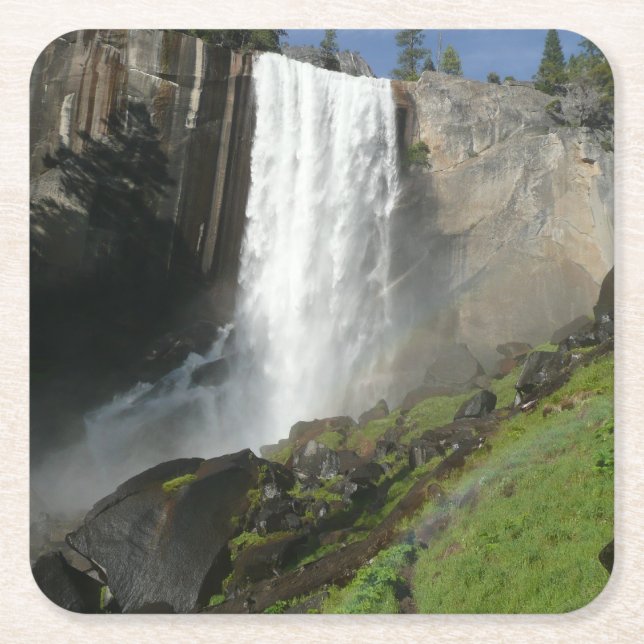 Vernal Falls I i Yosemite National Park Underlägg Papper Kvadrat (Framsidan)