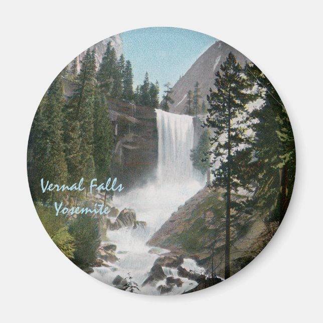 Vernal Falls Vintage Yosemite Magnet (Framsidan)