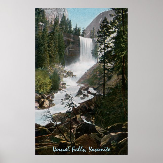 Vernal Falls Vintage Yosemite Poster (Framsidan)