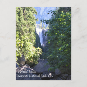 Vernal Falls, Yosemite National Park, CA Postcard Vykort