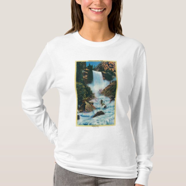 Vernal nedgångar på YosemiteYosemite, CA Tee Shirt (Framsida)