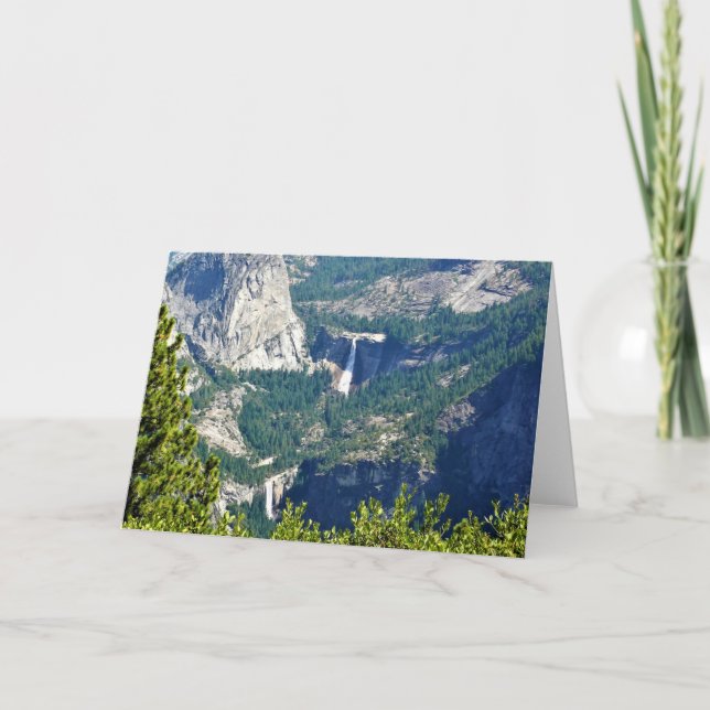 Vernal & Nevada Falls från Glacier Point, CA Kort (Framsida)
