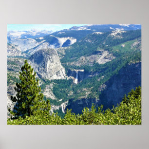 Vernal & Nevada Falls från Glacier Point, CA Poster