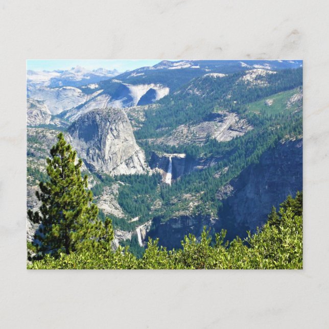 Vernal & Nevada Falls från Glacier Point, CA Vykort (Framsida)