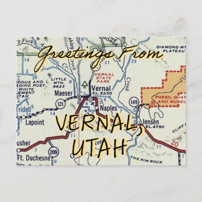 Vernal Utah Postcard Vykort (Framsida)