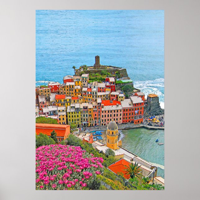 VERNAZA - Cinque Terre - panorama - Liguria - Poster (Framsidan)