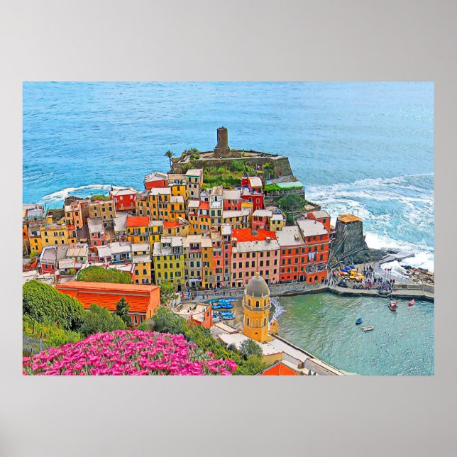 VERNAZA - Cinque Terre - panorama - Liguria - Poster (Framsidan)