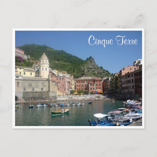 Vernazza cinque hamn vykort (Framsida)