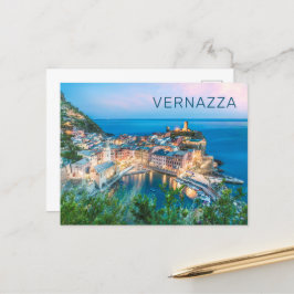 Vernazza Cinque Terre La Spezia Italien Panorama Helg Vykort