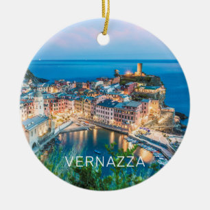 Vernazza Cinque Terre La Spezia Italien Panorama Julgransprydnad Keramik