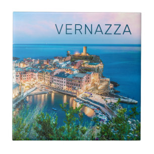 Vernazza Cinque Terre La Spezia Italien Panorama Kakelplatta