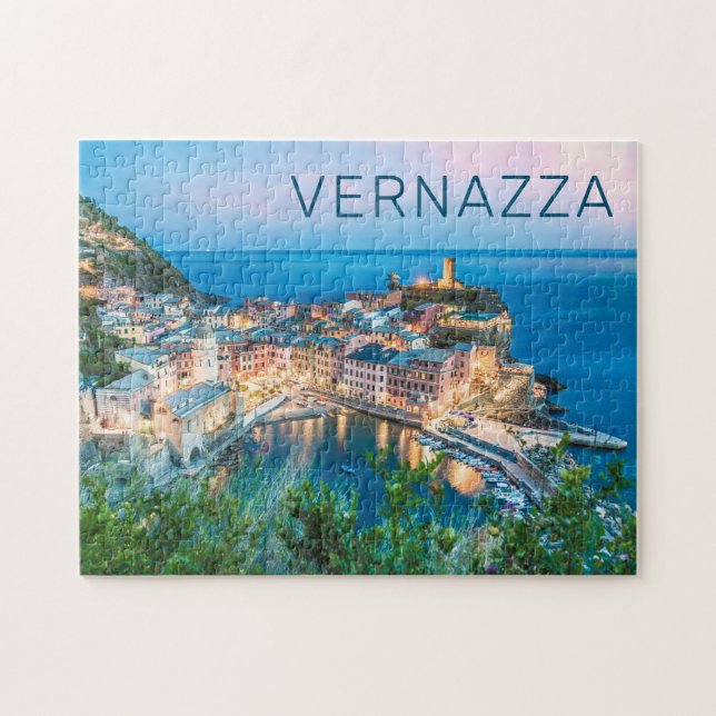 Vernazza Cinque Terre La Spezia Italien Panorama Pussel (Horisontell)
