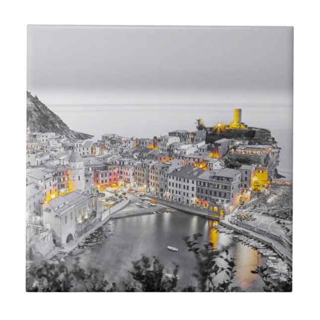 Vernazza Cinque Terre Liguria Italien Fine Art-gåv Kakelplatta (Framsidan)