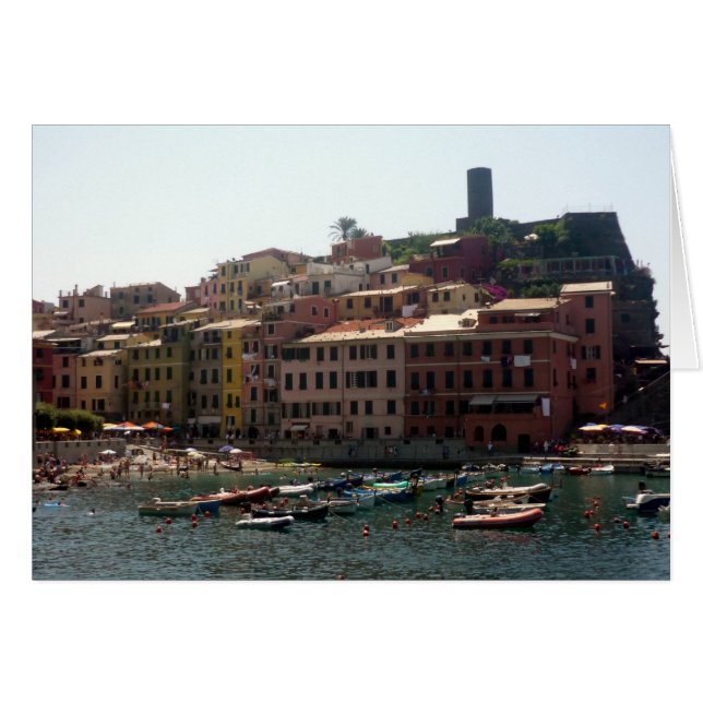 vernazza harbor hälsningskort (Framsidan Horizontal)
